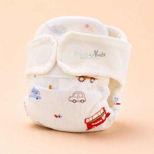 Muslin Velcro Diaper - Cars