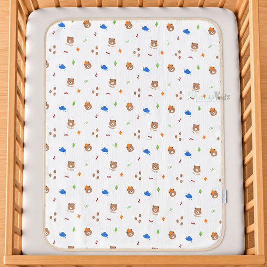 M size Muslin Waterproof Baby Dry Sheet - Teddy