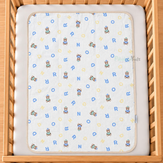M size Muslin Waterproof Baby Dry Sheet - Alphanbets