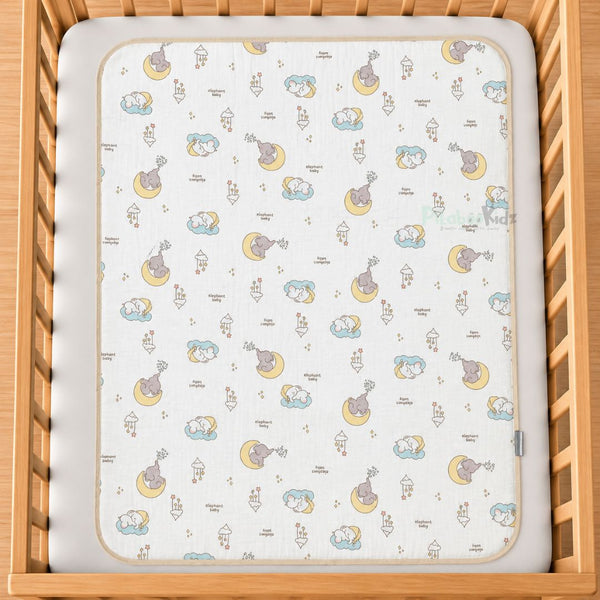 M size Muslin Waterproof Baby Dry Sheet - Elephants
