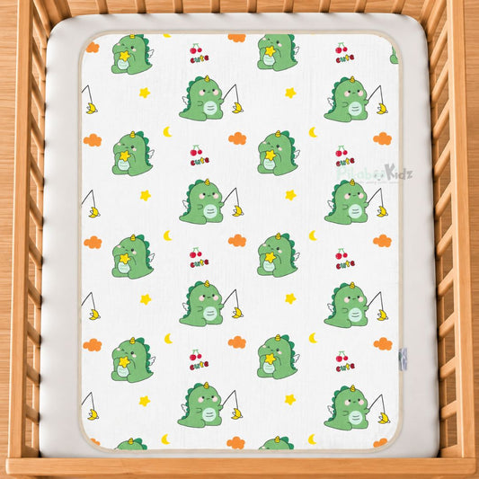M size Muslin Waterproof Baby Dry Sheet - Dino