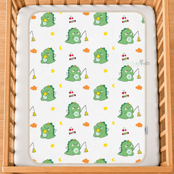 M size Muslin Waterproof Baby Dry Sheet - Dino