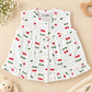 Muslin Button frock 0-6M - cherry