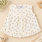 Muslin Button frock 0-6M - Brown hearts