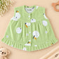 Muslin Button frock 0-6M - green
