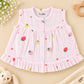Muslin Button frock 0-6M - Pink Strawberry