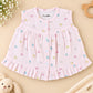 Muslin Button frock 0-6M - pink hearts