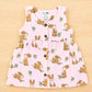 Muslin Button Sleeveless Frock - Peach Bunny