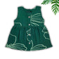 Muslin Button Sleeveless Frock - Green