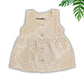 Muslin Button Sleeveless Frock - Beige flowers