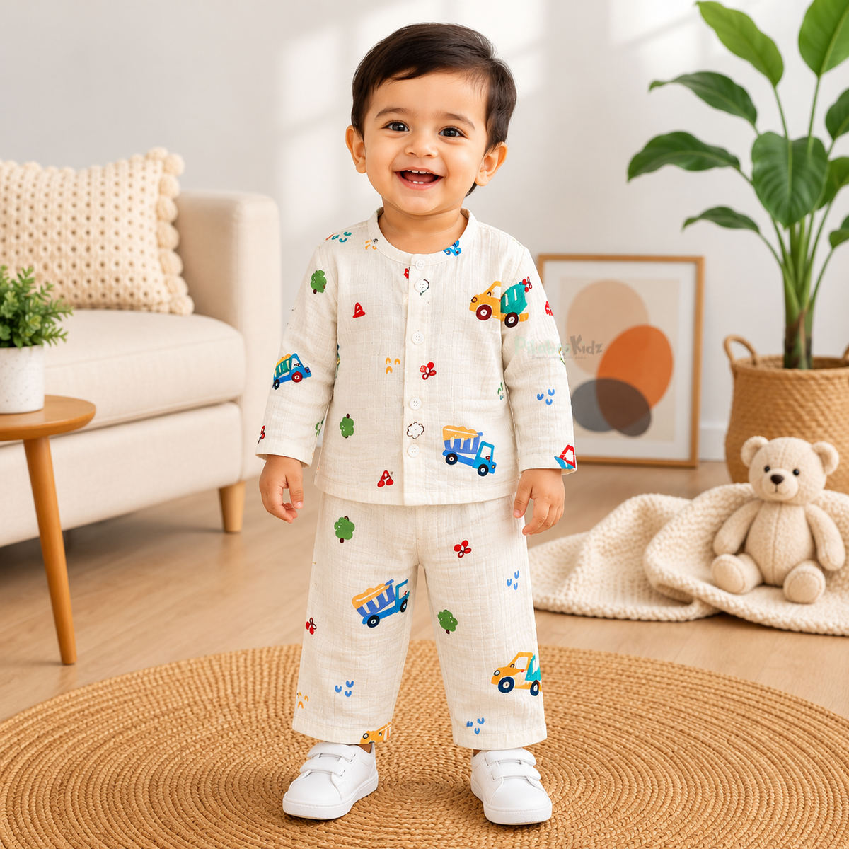 Muslin Fullsleeve shirt and Pants - Off white Vehicle