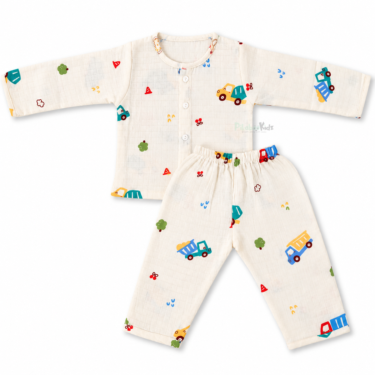Muslin Fullsleeve shirt and Pants - Off white Vehicle