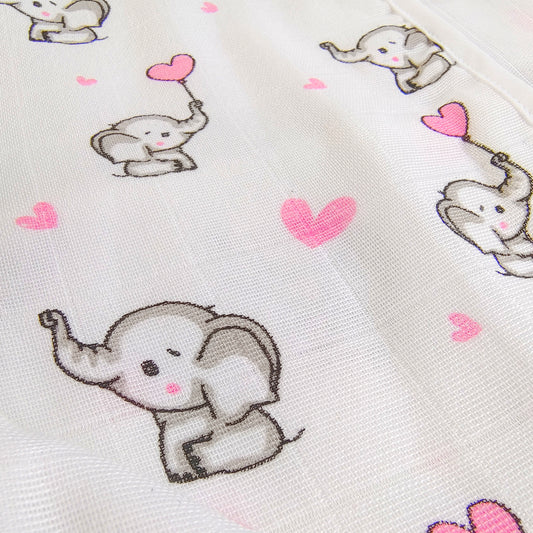 Muslin 5layer Nappy - Elephant