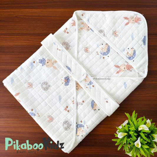 Muslin Hooded Wrapper / Blanket – Bunny in Moon