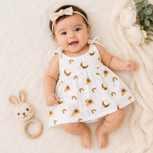 Knot Frock 0-3M – Sun Moon Clouds
