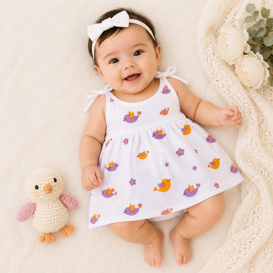 Knot Frock 0-3M – Birds