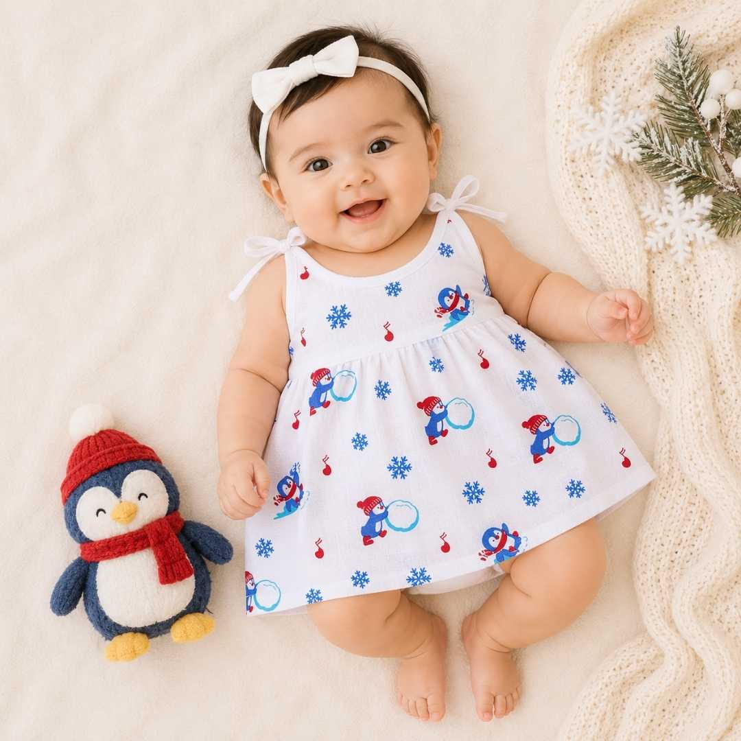 Knot Frock 0-3M – Penquins