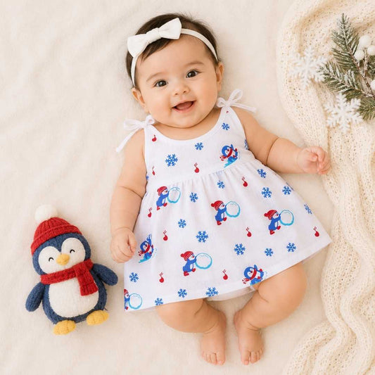 Knot Frock 0-3M – Penquins