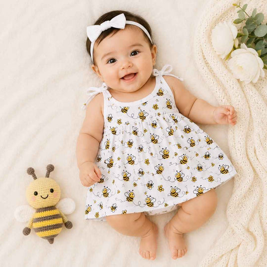 Knot Frock 0-3M – Honey Bees