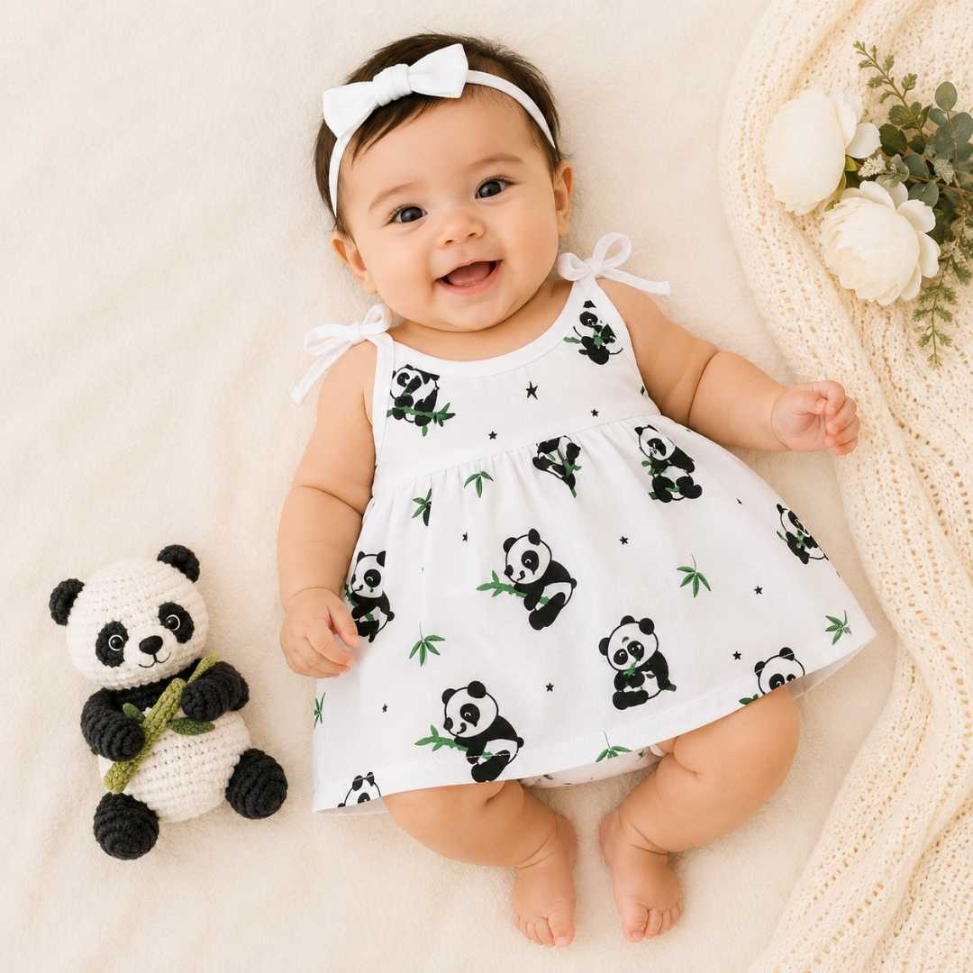 Knot Frock 0-3M – Panda