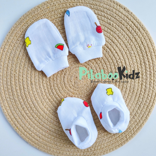 Muslin Mittens Booties Set – SHAPES