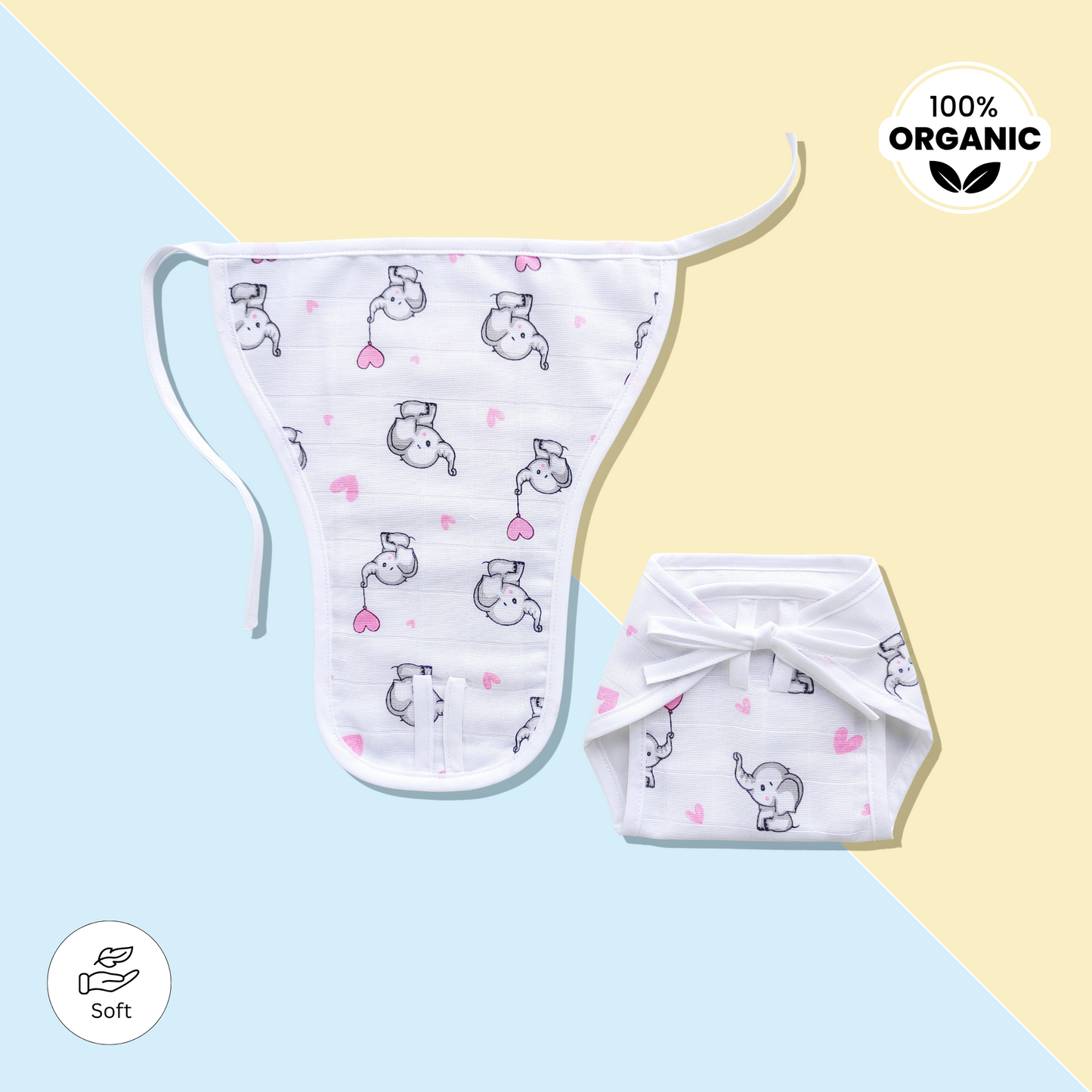 Button Jabla & Nappy set – Baby Elephants