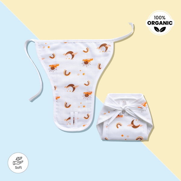 Muslin 5layer Nappy - Sky