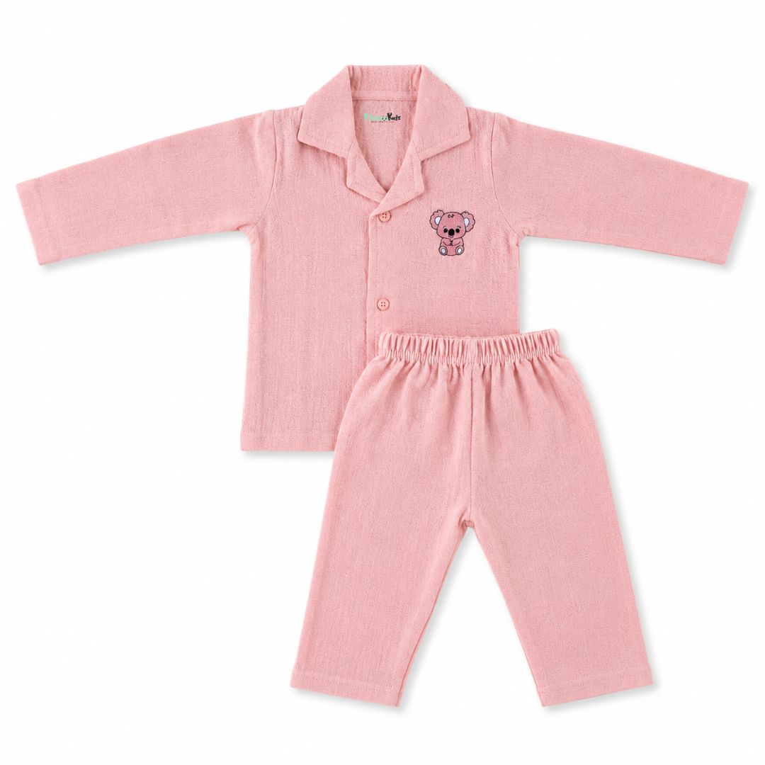 Crinkled Muslin Fullsleeve shirt and Pants - Blush