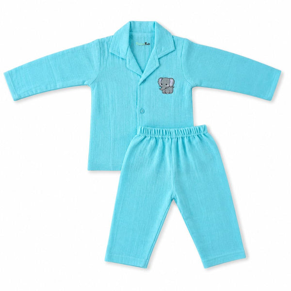Crinkled Muslin Fullsleeve shirt and Pants - Blue - alt view