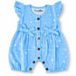 Baby Girl Muslin Romper | Blu stars Print Cotton Romper