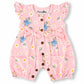 Baby Girl Muslin Romper | Bunny Flowers Print Cotton Romper