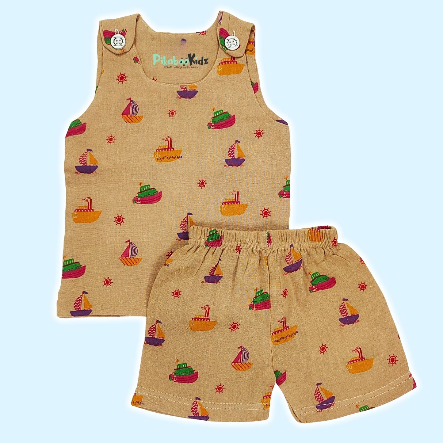 Muslin Vest & Shorts Set 6-9 M - Boats