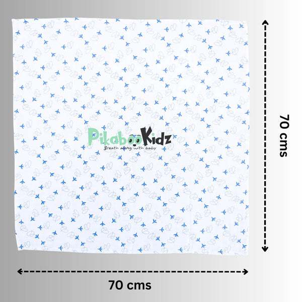 70*70 cms Combo of 3 Muslin towels (Random) - alt view