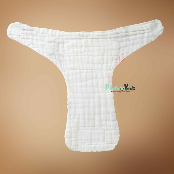 Muslin 6layer Velcro Nappy Combo Pack of 2 – NB to 3M (Random designs) - alt view
