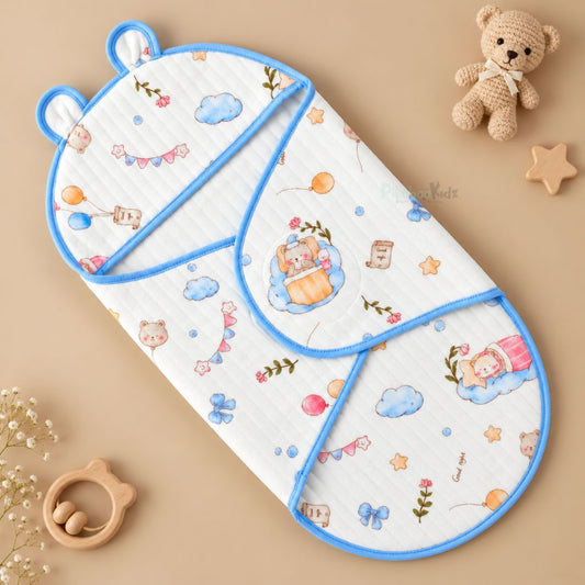 Muslin Velcro Swaddle for Newborn Baby | Soft & Breathable Baby Wrap