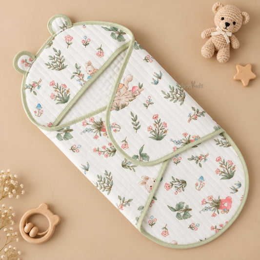 Muslin Velcro Swaddle for Newborn Baby | Soft & Breathable Baby Wrap