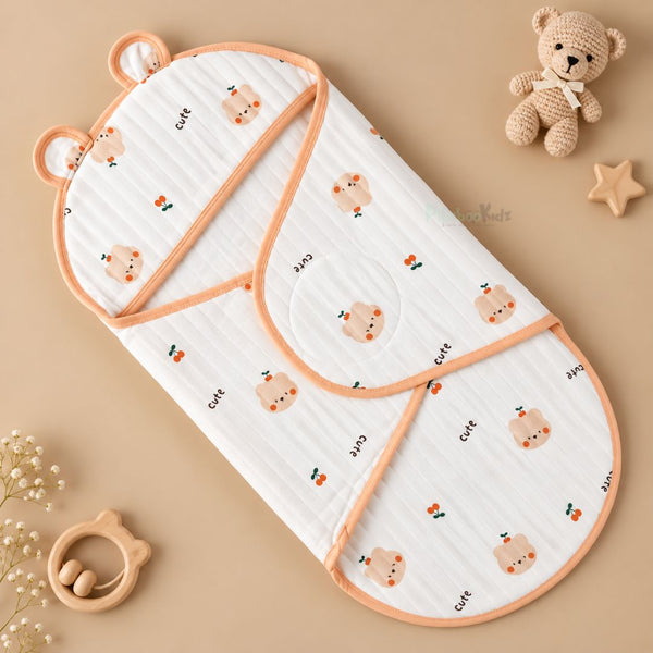 Muslin Velcro Swaddle for Newborn Baby | Soft & Breathable Baby Wrap