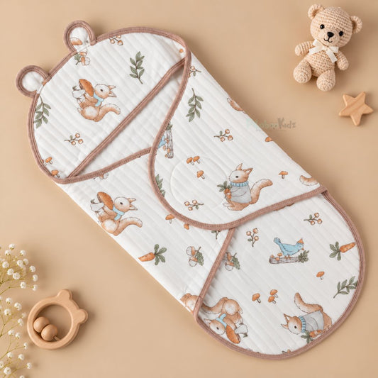 Muslin Velcro Swaddle for Newborn Baby | Soft & Breathable Baby Wrap