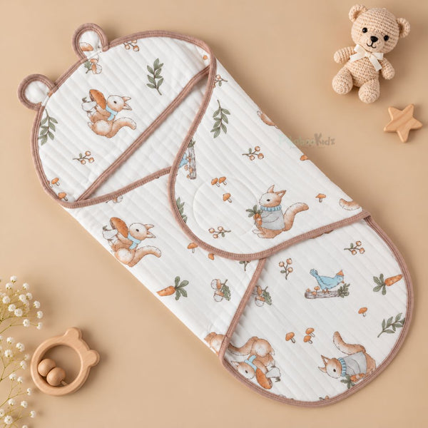 Muslin Velcro Swaddle for Newborn Baby | Soft & Breathable Baby Wrap