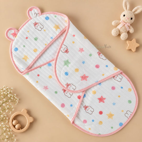 Muslin Velcro Swaddle for Newborn Baby | Soft & Breathable Baby Wrap