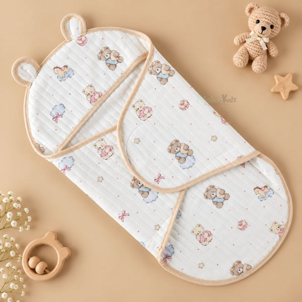 Muslin Velcro Swaddle for Newborn Baby | Soft & Breathable Baby Wrap