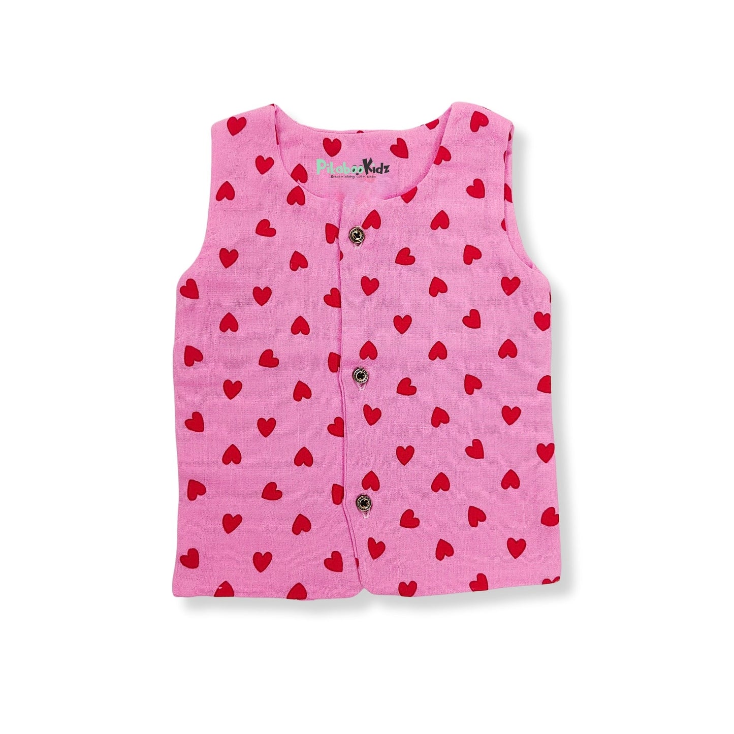 Muslin Double layer Vest 0-3M – Hearts