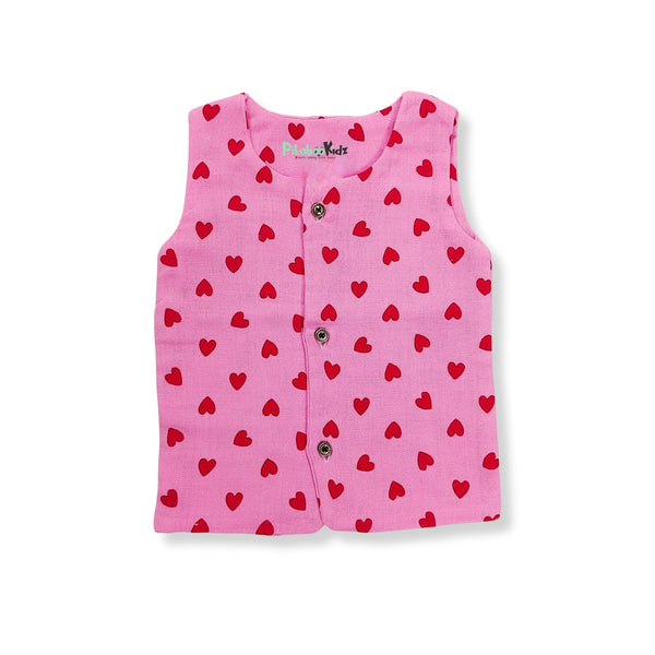 Muslin Double layer Vest 0-3M – Hearts