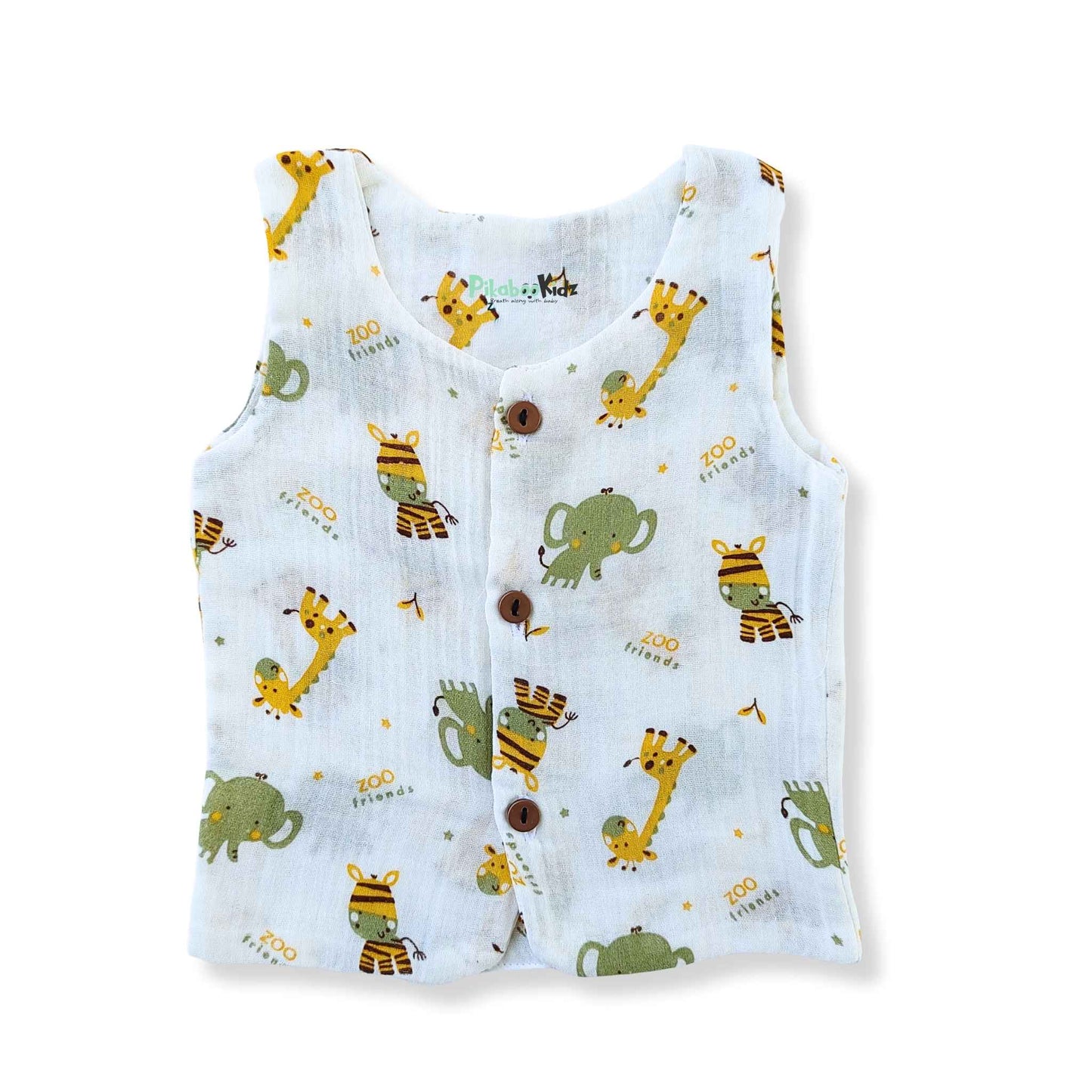 Muslin Double layer Vest 0-3M – Giraffe