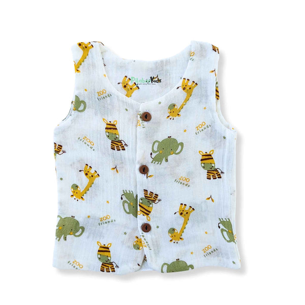 Muslin Double layer Vest 0-3M – Giraffe