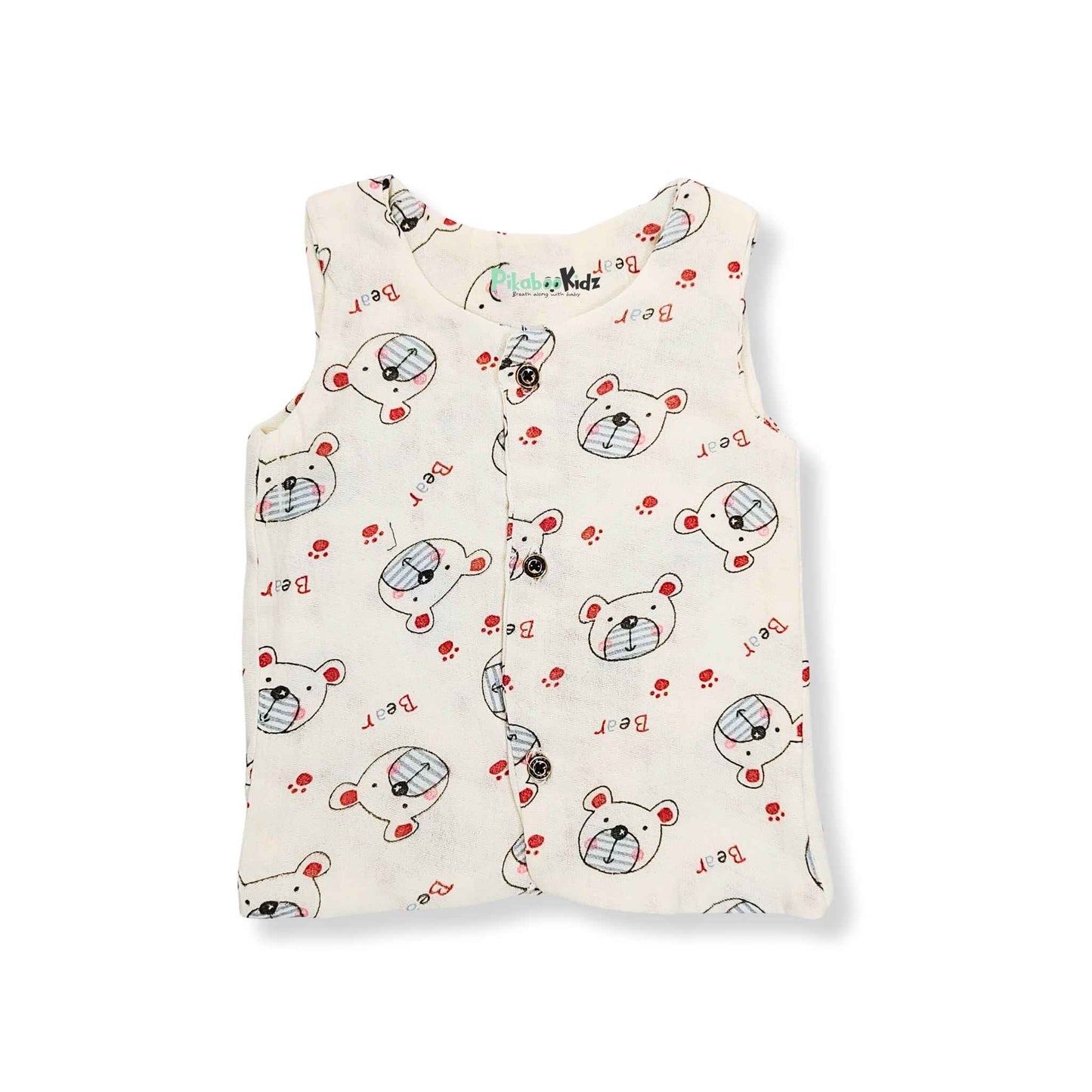 Muslin Double layer Vest 0-3M – Bear