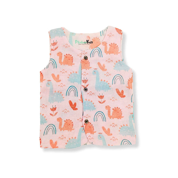 Muslin Double layer Vest 0-3M – Cute Dino