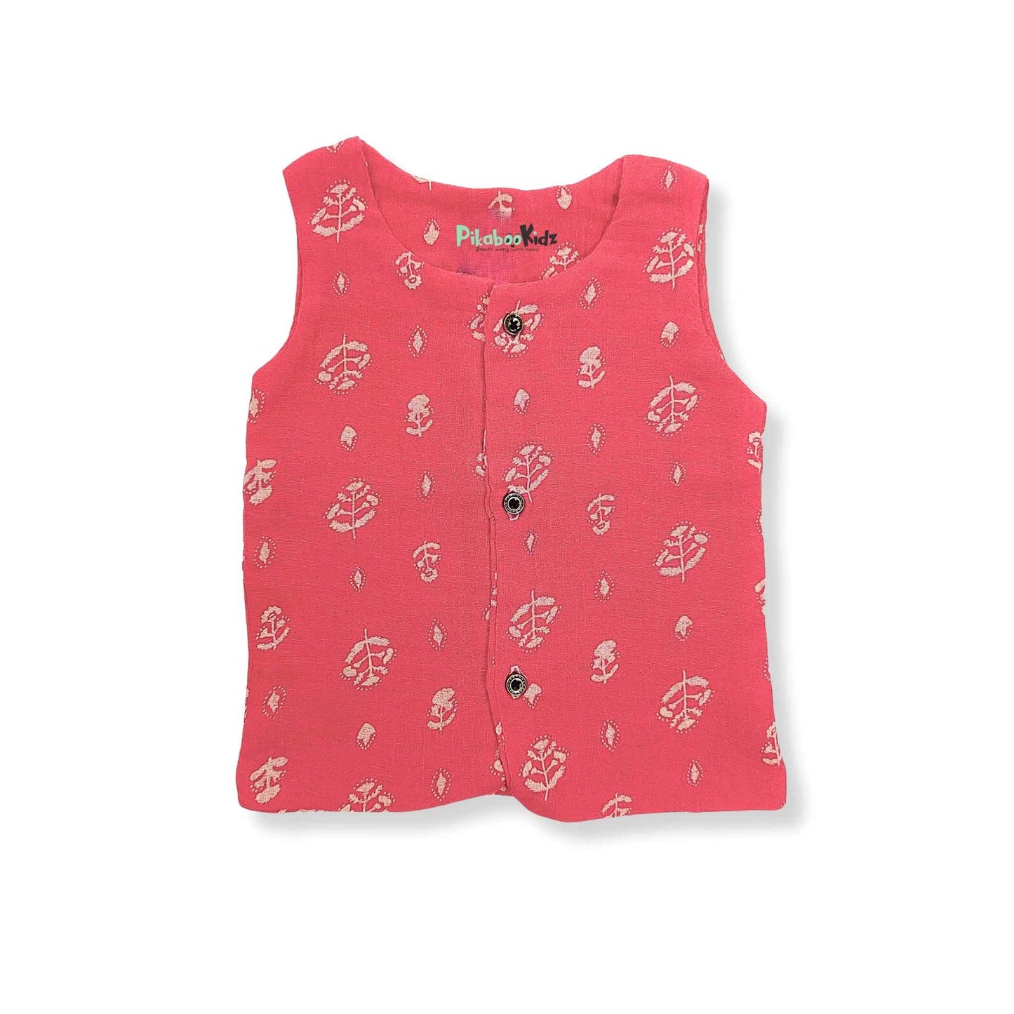 Muslin Double layer Vest 0-3M – Peach