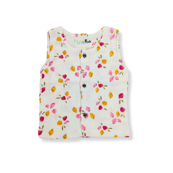 Muslin Double layer Vest 0-3M – Fruits