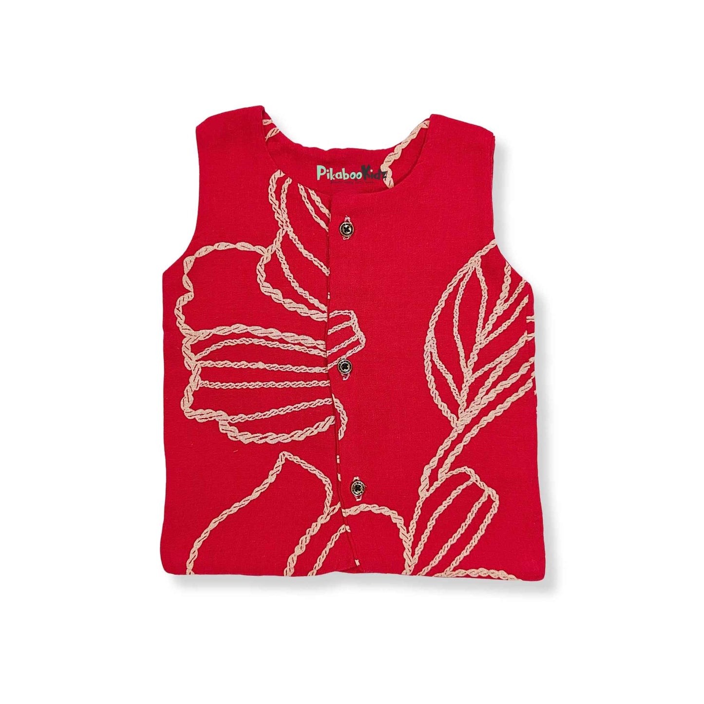 Muslin Double layer Vest 0-3M – Red